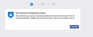 Facebook Account Temporarily Locked