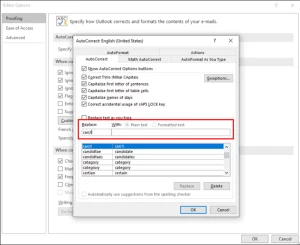 Turn Off AutoCorrect Outlook
