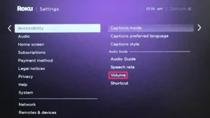 Change Volume Roku