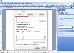Turn Off AutoCorrect Microsoft Word