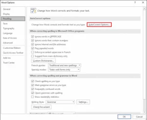 Turn Off AutoCorrect Microsoft Word