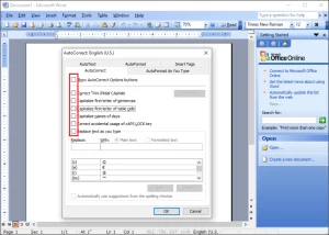 Turn Off AutoCorrect Microsoft Word