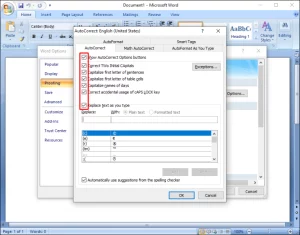 Turn Off AutoCorrect Microsoft Word
