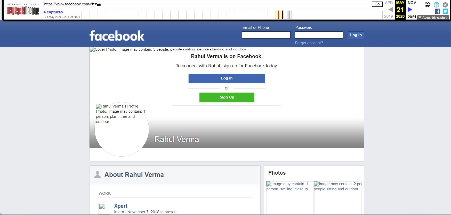 Use Wayback Machine to Find Facebook Page