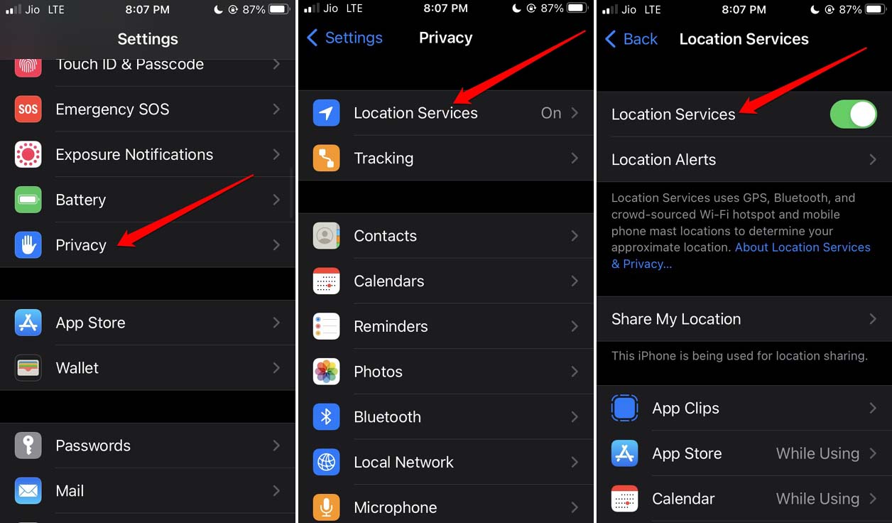 Location Not Working on iPhone