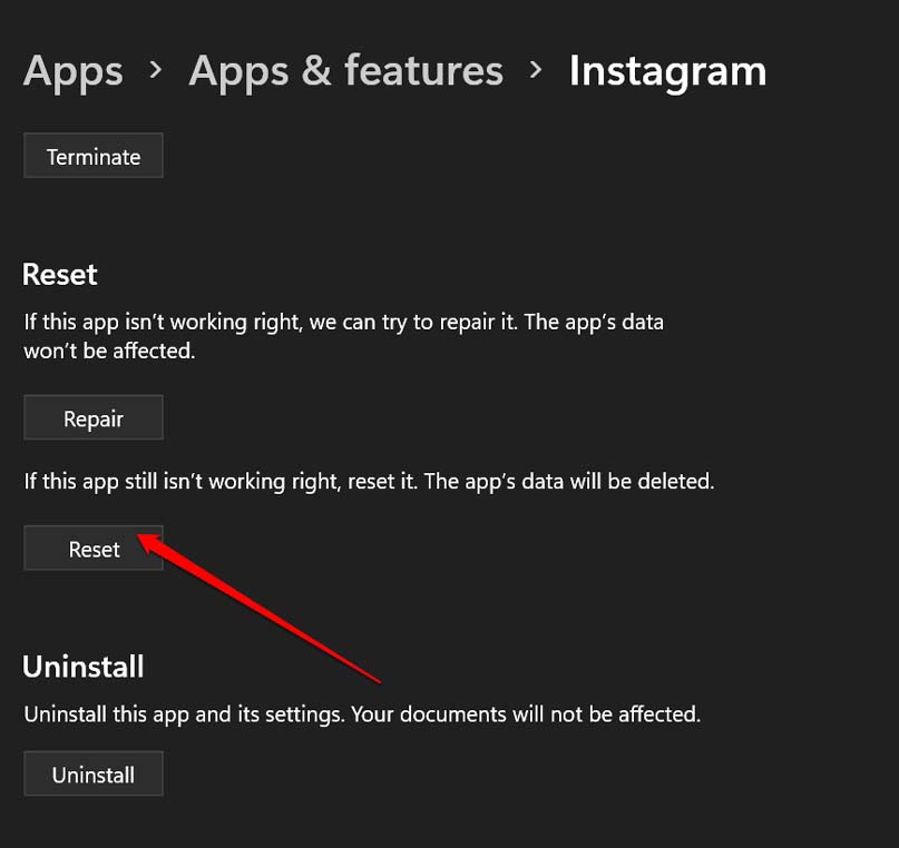 Instagram App Not Working on Windows