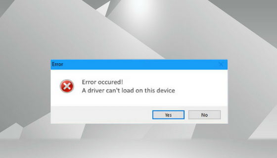 A Driver Cannot Load on This Device